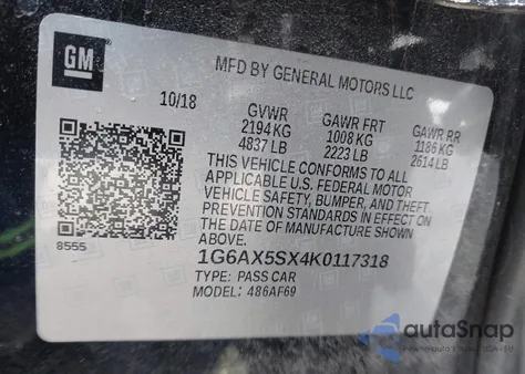 2019 Cadillac Cts Luxury from USA, damaged, VIN 1G6AX5SX4K0117318